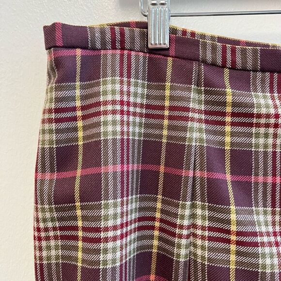 VTG Pendleton Women’s 14 Tall Plaid Multicolored A Line MIDI Skirt Wool USA NWT - Picture 2 of 11